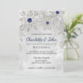 Snowflakes winterbruiloft kaart (Staand voorkant)