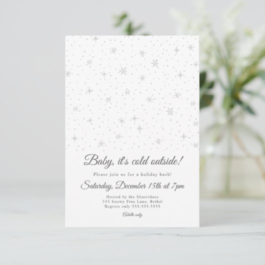 Snowflakes winterfeestfeestdag kaart (Staand voorkant)