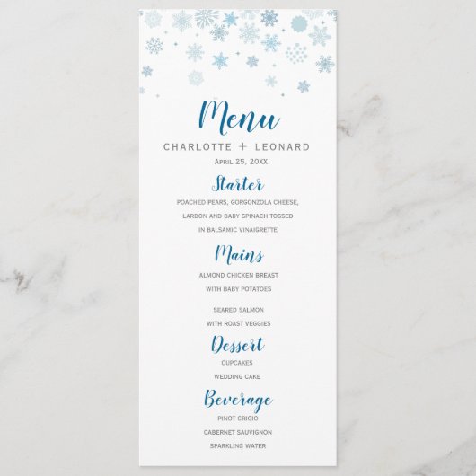 Snowflakes Wintermenu Menu (Voorkant)