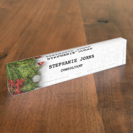 Snowflakes Wintermonogram Naam Sjabloon Wit Naambordje