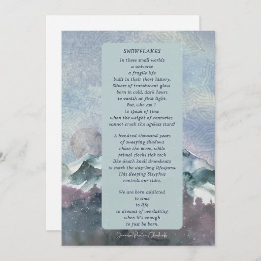 Snowflakes winterontwerp bedankt je kaart (Voorkant / Achterkant)