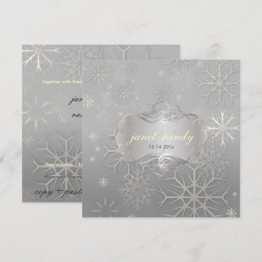 Snowflakes, winterweddenschappen kaart (Voorkant / Achterkant)