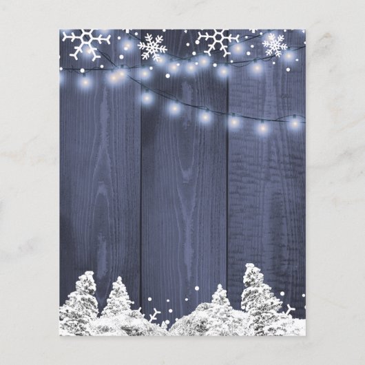 Snowflakes winterwonderland huwelijksuitnodiging (Achterkant)