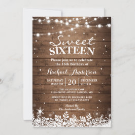 Snowflakes Winterzweet 16 Birthday Party Kaart