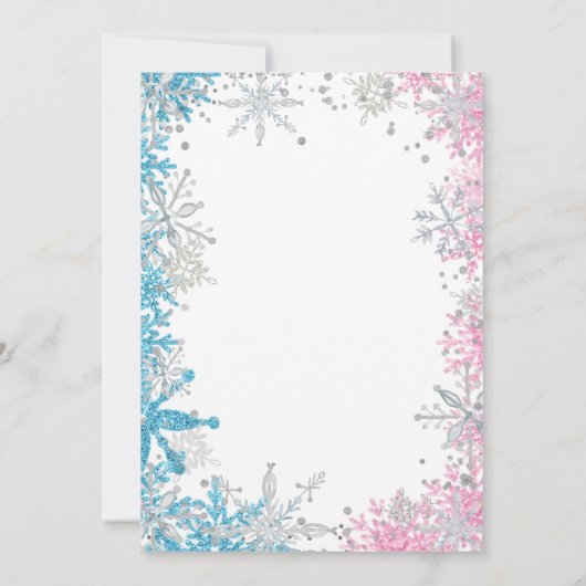 Snowflakes Woodland gender onthult uitnodiging (Achterkant)