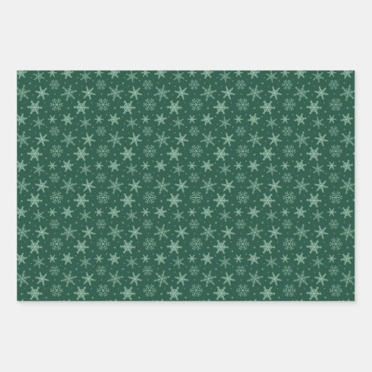 Snowflakes wrapping paper set of 3 (Voorkant 3)