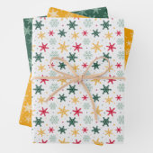 Snowflakes wrapping paper set of 3 (In situ)
