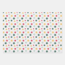 Snowflakes wrapping paper set of 3