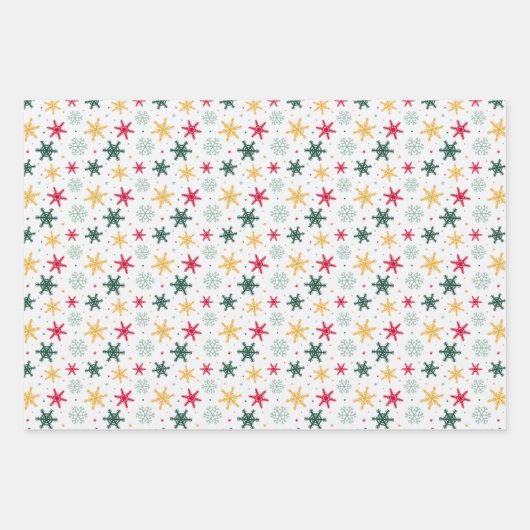 Snowflakes wrapping paper set of 3 (Voorkant)