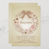  SNOWFLAKES WREATH HOLIDAY ARTIJ INVITATION KAART (Voorkant / Achterkant)