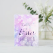 Snowflakes zijn kusjes uit de hemel - Paarse Glitt Briefkaart (Staand voorkant)
