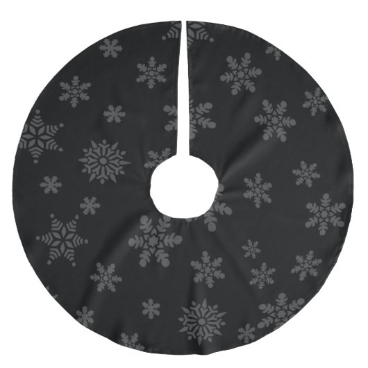 Snowflakes, zwart, met fijne kerstboomrokken kerstboom rok (Voorkant)