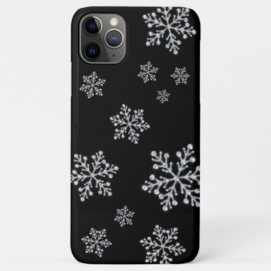 Snowflakes zwarte iPhone draagtas Case-Mate iPhone Case (Achterkant)