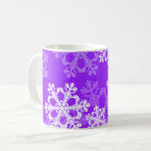 Snowflakken met paars en witte kerst koffiemok (Voorkant links)