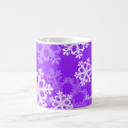 Snowflakken met paars en witte kerst koffiemok (Center)