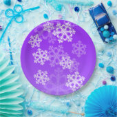 Snowflakken met paars en witte kerst papieren bordje (Feest)