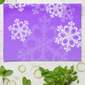 Snowflakken met paars en witte kerst theedoek (Gevouwen)