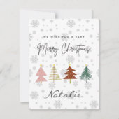 Snowflakken van het pretpastelpatroon met prettige notitiekaartje (Voorkant)