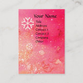 SNOWFLAKS IN SILVER PINK GREEN FLORALE SPARKLES VISITEKAARTJE (Voorkant)