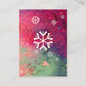 SNOWFLAKS IN SILVER PINK GREEN FLORALE SPARKLES VISITEKAARTJE (Achterkant)