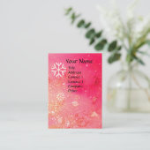 SNOWFLAKS IN SILVER PINK GREEN FLORALE SPARKLES VISITEKAARTJE (Staand voorkant)