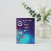 SNOWFLAKS IN SILVER SPARKLES IN BLAUW VISITEKAARTJE (Staand voorkant)