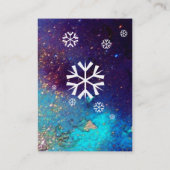 SNOWFLAKS IN SILVER SPARKLES IN BLAUW VISITEKAARTJE (Achterkant)