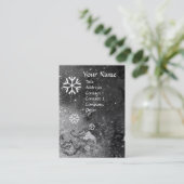 SNOWFLAKS IN SILVER SPARKLES, parelpapier Visitekaartje (Staand voorkant)