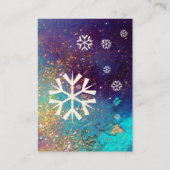 SNOWFLAKS IN SILVER-SPARKLES VISITEKAARTJE (Achterkant)