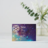 SNOWFLAKS IN SILVER-SPARKLES VISITEKAARTJE (Staand voorkant)