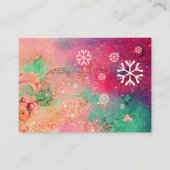 SNOWFLAKS IN SILVER-SPARKLES VISITEKAARTJE (Achterkant)