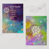 SNOWFLAKS IN SILVER-SPARKLES VISITEKAARTJE (Voorkant / Achterkant)