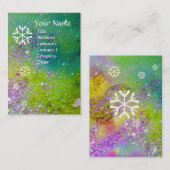 SNOWFLAKS IN SILVER-SPARKLES VISITEKAARTJE (Voorkant / Achterkant)