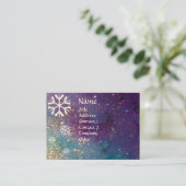 SNOWFLAKS IN SILVER-SPARKLES VISITEKAARTJE (Staand voorkant)