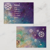 SNOWFLAKS IN SILVER-SPARKLES VISITEKAARTJE (Voorkant / Achterkant)