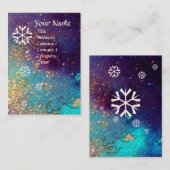 SNOWFLAKS IN SILVER-SPARKLES VISITEKAARTJE (Voorkant / Achterkant)