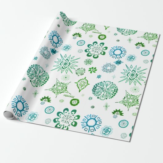 SNOWFLAKSE kerstcadeauomslag | m3galleryStudio Cadeaupapier (Uitgerold)