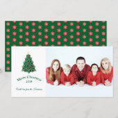 Snowflkae - kerstboom - Flat Holiday-fotokaart Feestdagenkaart (Voorkant / Achterkant)