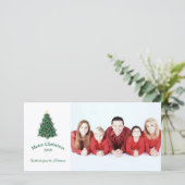 Snowflkae - kerstboom - Flat Holiday-fotokaart Feestdagenkaart (Staand voorkant)