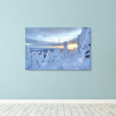 Snowghosts bij zonsondergang in het Whitefish Moun Canvas Afdruk (Insitu (Houten vloer))
