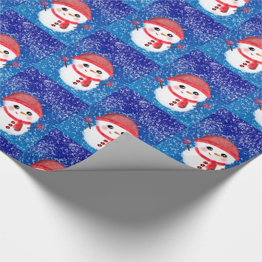 Snowgirl Merry Kerstmis Cadeaupapier (Hoek)