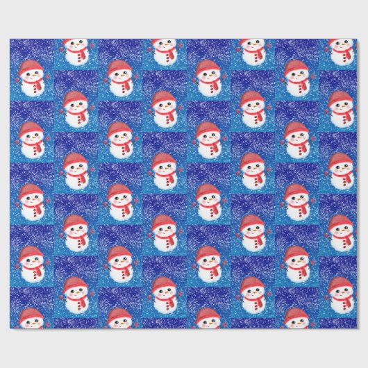 Snowgirl Merry Kerstmis Cadeaupapier (Vlak)