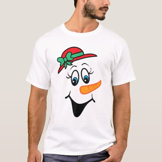 Snowgirl Snowman Face Costume Snoww T-shirt (Voorkant)
