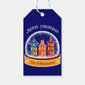 Snowglobe Amsterdam Village Kerst Cadeaulabel (Achterkant)