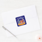 Snowglobe Amsterdam Village Kerst Vierkante Sticker (Envelop)