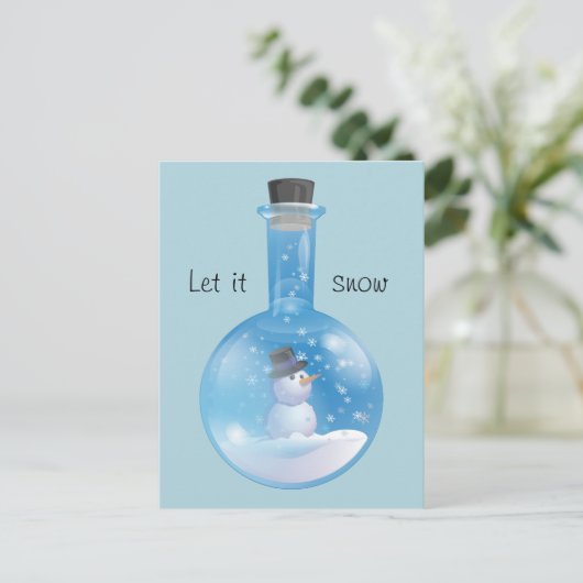Snowglobe flask feestdagenkaart (Staand voorkant)