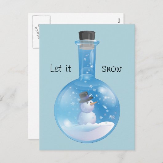 Snowglobe flask feestdagenkaart (Voorkant / Achterkant)