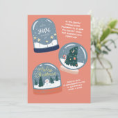 Snowglobe Holiday Party Uitnodiging (Staand voorkant)