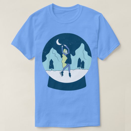 Snowglobe ijsschaatsen t-shirt (Design voorkant)