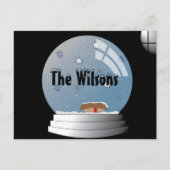 Snowglobe Illustratie Briefkaart (Voorkant)